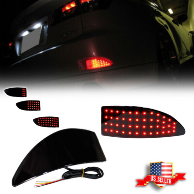 Smoked LED Bumper Reflector Signal Tail Brake Lights For 06-13 Lexus IS250 IS350