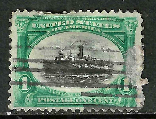 Sc #294 & 298 Pan Am Ships 1 & 8 Cent 1901 $53 US 12B85 - Picture 2 of 3