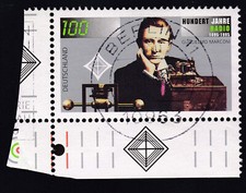 Germany 1995 - Corner Stamp Guglielmo Marconi Cat Mi 1803 Sn 1900 Yv 1635