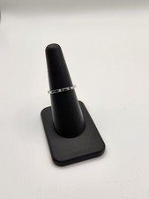 Sterling Silver Band with Green Stones- Ring- Size 7