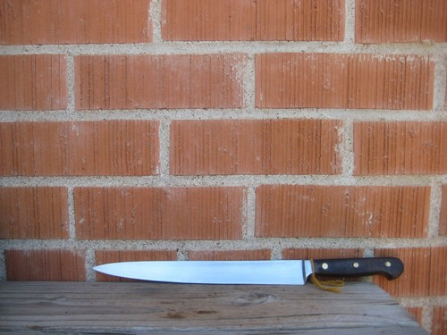 Vintage 10" Blade *** DREIZACK TRIDENT *** XL Slicing Knife GERMANY