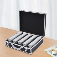 100 Graded Certified Coin Slab Aluminum Black Storage Travel Box Protector US