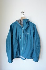 Rab Momentum Event Triple Layer Waterproof Teal Blue Green Large Jacket Hood