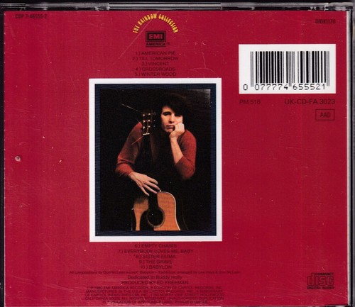 DON McLEAN: American Pie - CD: SEHR GUT - Bild 2 von 2
