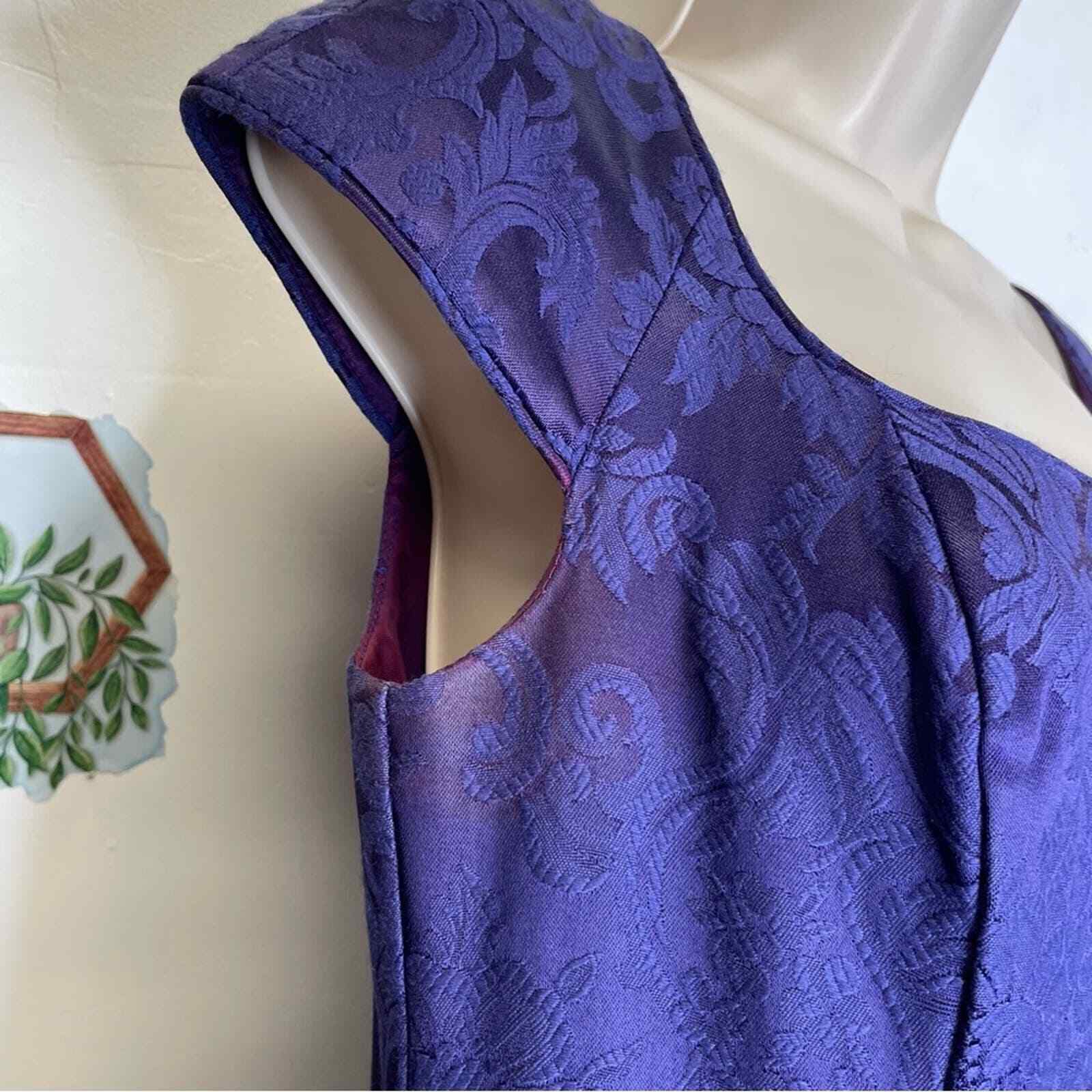 Jessica McClintock prom gown dress purple damask … - image 7