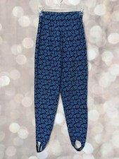 Paris Sports Club Worldwide Women's Vintage Blue 1980s Style Stirrup Pants XS