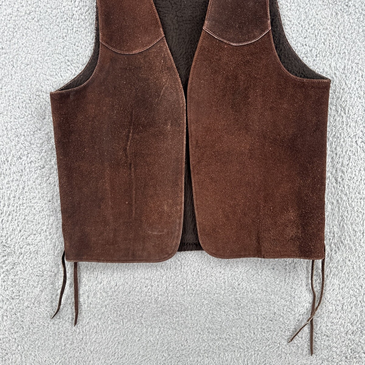 Vintage 60s Leather Fleece Lined Leather Vest Dennis Hopper