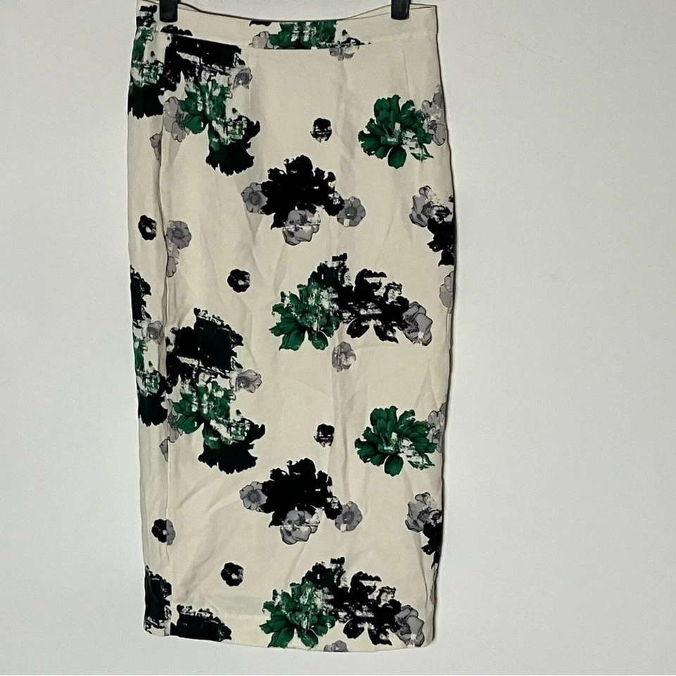 A.L.C. Шелковая юбка-карандаш с цветочным принтом 4 - Изображение 2 из 4