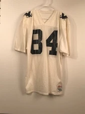 white and navy blue football jersey with eagles #84 large vintage 