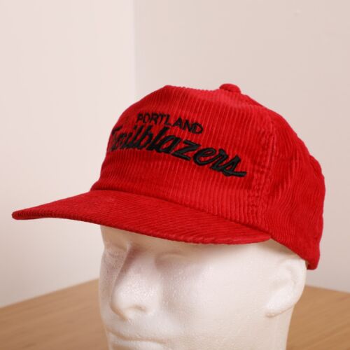 Vtg Portland Trailblazers Zipback Hat Corduroy Sports Specialties Script NBA - Picture 8 of 12