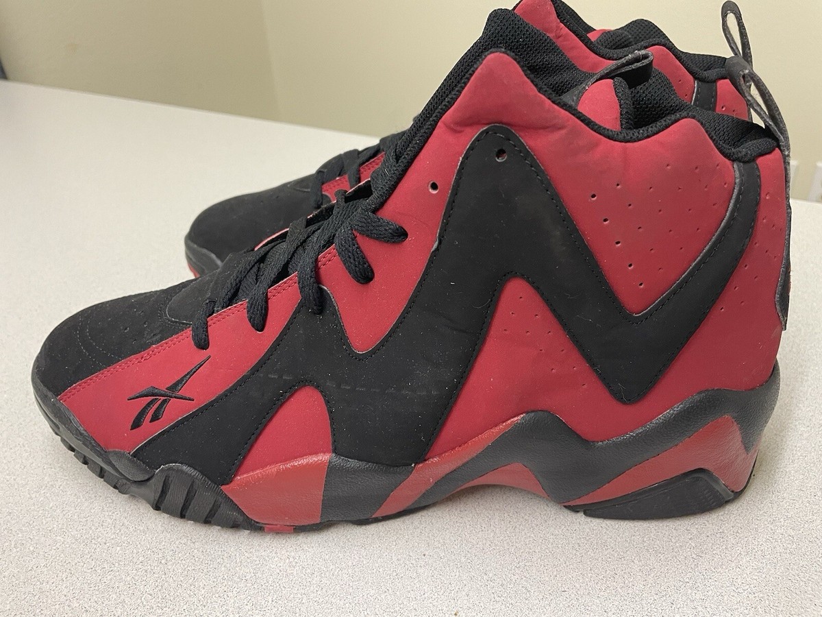 Reebok Men's Kamikaze Mid BlackFlash Red Basketball Sneakers