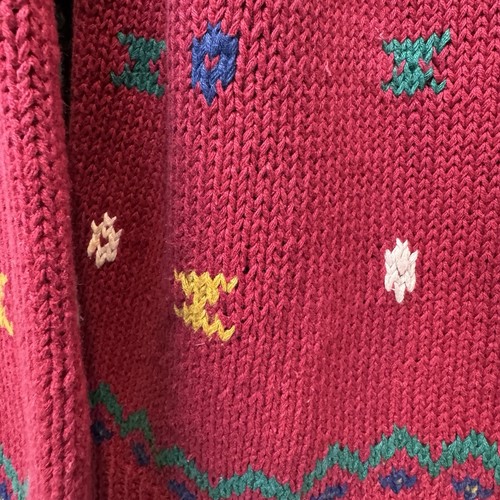 Vintage Northern Isles Sweater Size L Hand Knitted Textured Colorful Coogi Cosby - Picture 5 of 15
