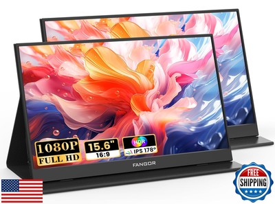 FANGOR 2 Pack Portable Monitor, 15.6'' FHD 1080P Travel Monitor for Laptop, Ul