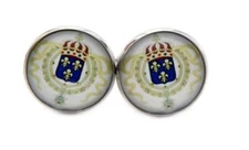 Gascoigne Cufflinks New France Fleur de Lis Crown Metal Alloy