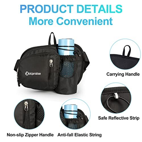 Hiking Fanny Pack with Water Bottle Holder Hiking Waist Pack with