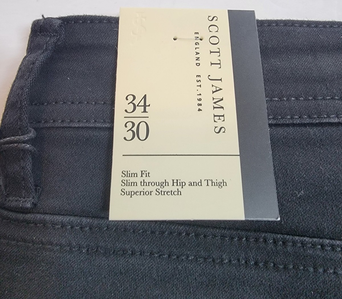 Scott James Slim Fit Stretch Jeans Men's 34x30 Black SJP-92205 | eBay Scott James Slim Fit Stretch Jeans Men's 34x30 Black SJP-92205 | eBay