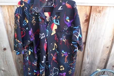 Via Ripatti Designs Button ALOHA Shirt Men  Jazz Blues Music  LOCATED DAL11