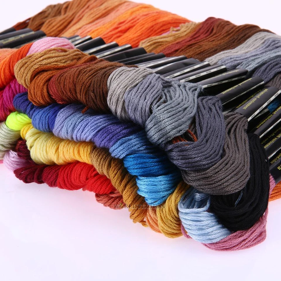 100 Colors Cotton Cross Floss Stitch Thread Embroidery Sewing Skeins Hand Set - Image 2 of 4