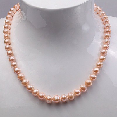 JYX Pearl Single-strand Necklace 12-13mm Round White Freshwater Cultured Pearl Necklace 18