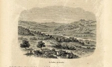 1863 Ladon, in Arcadia (Greece).  Original antique print