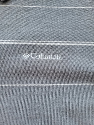 Columbia Sportswear Herren Polo Kurzarm blau weiß gestreift 100% Baumwolle M - Bild 3 von 9