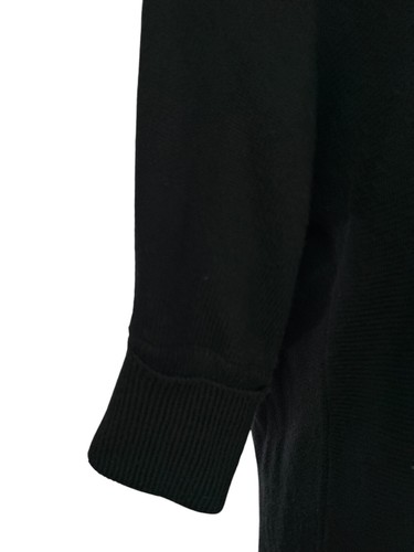 Chico's Black Cowl Neck Sweater Tunic Tassels on Front 3/4 Sleeve Sz 1/M Cotton - Picture 6 of 7