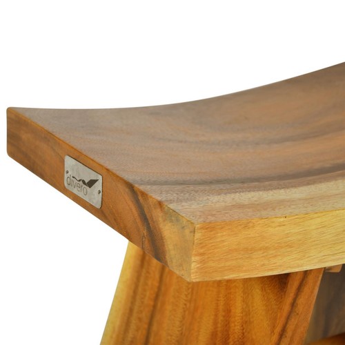 DIVERO Hocker Suar Holz Sitzhocker Holzhocker massiv reine Handarbeit behandelt - Bild 3 von 6