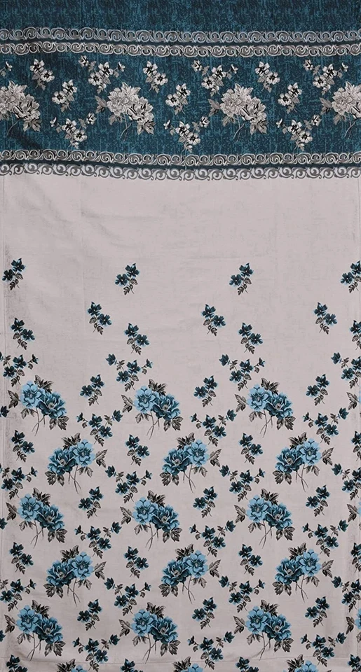 Pack Of 2 Pcs Jute Curtains for Door 7 Feet Long with Eyelet Ring Aqua - Image 4 of 4