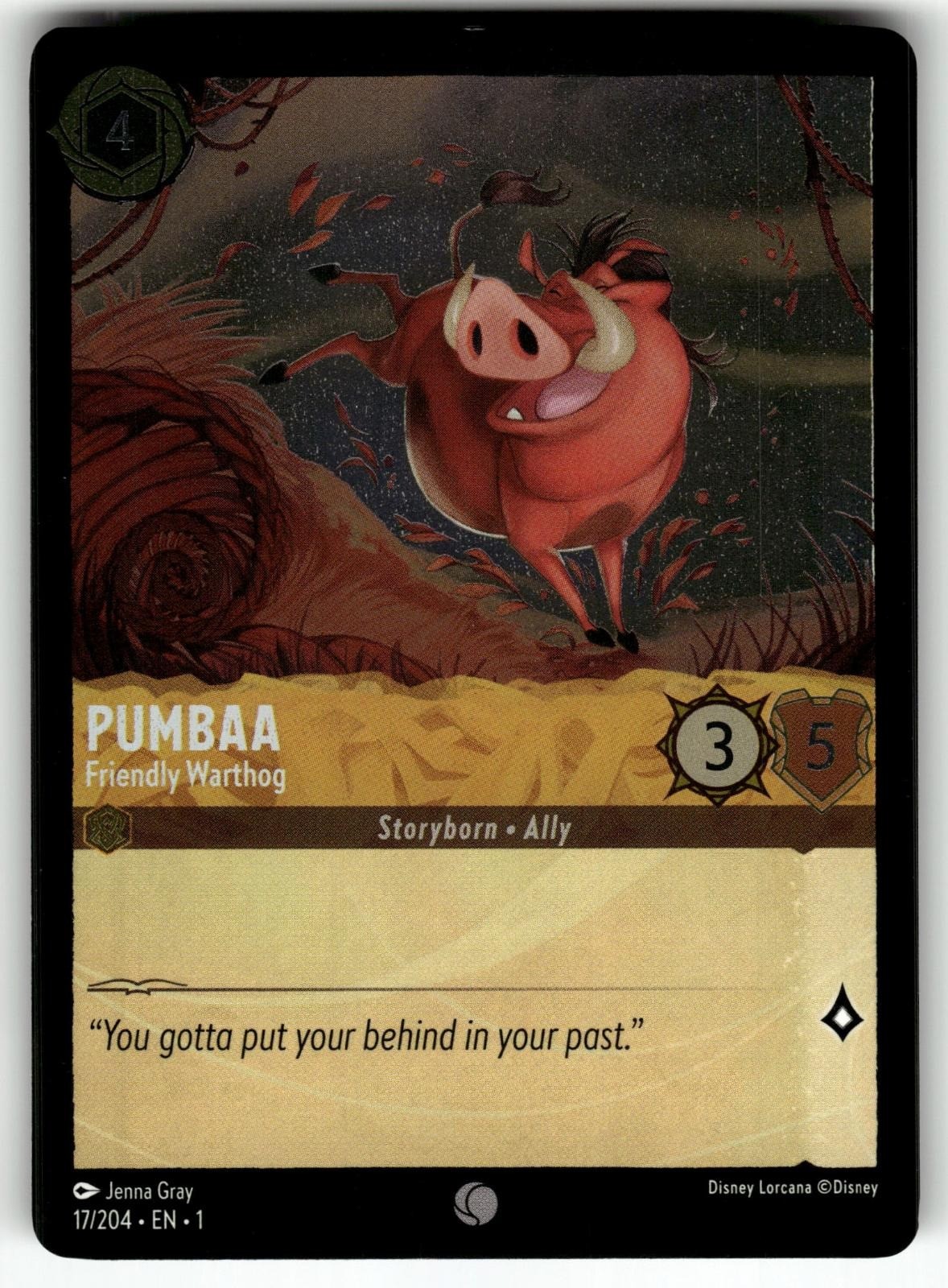 Pumbaa - Friendly Warthog 17/204 Common The First Chapter Lorcana Cold Foil NM