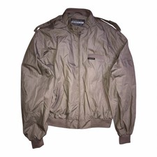 Vintage Members Only Classic Iconic Racer Bomber Jacket Mens 46L Brown Full Zip