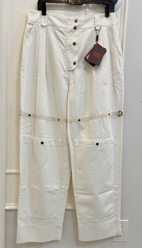 NWT ETRO White High Rise Carrot Pants Pleated Made in Italy IT 48 Designer