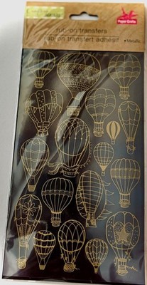 Rub on Transfers, Metallic, Gold, Hot Air Balloons, Card making, Crafts, Journa