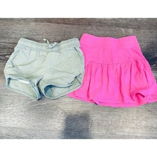 Girls Jumping Beans Olive Shorts and Childrens Place Pink Skort Set Size 5 5/6