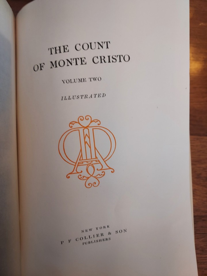 1910 THE COUNT OF MONTE CRISTO Book Set ALEXANDRE DUMAS ANTIQUE CLASSIC