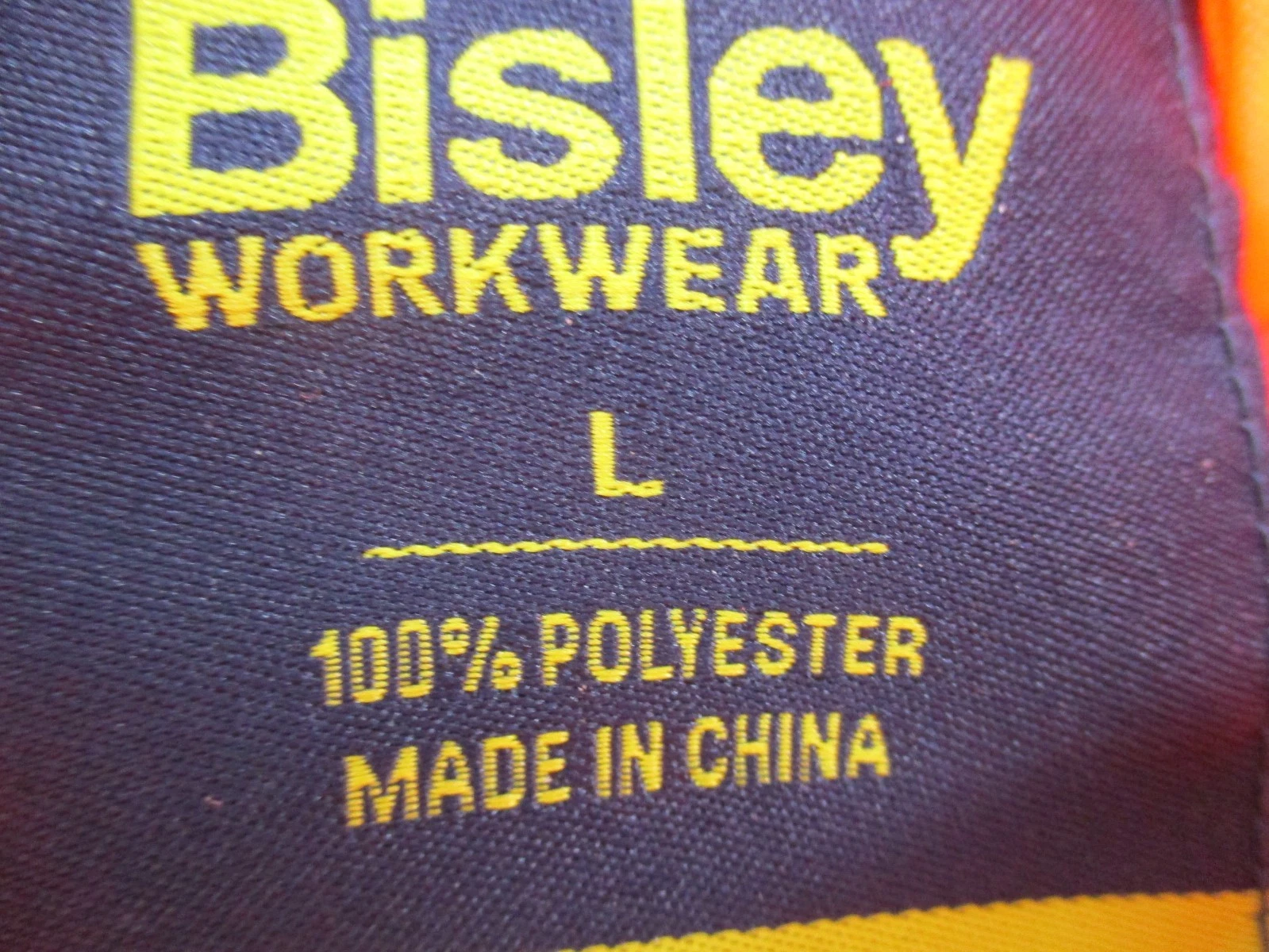 Bisley Tradie Jacket Large Long Sleeve Orange Blue Wet Weather Wear Zip Up - product detail image 6