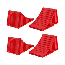 Wheel Chocks for Trailers, 4 Pack Hard Plastic RV Wheel Chocks with Handles f...