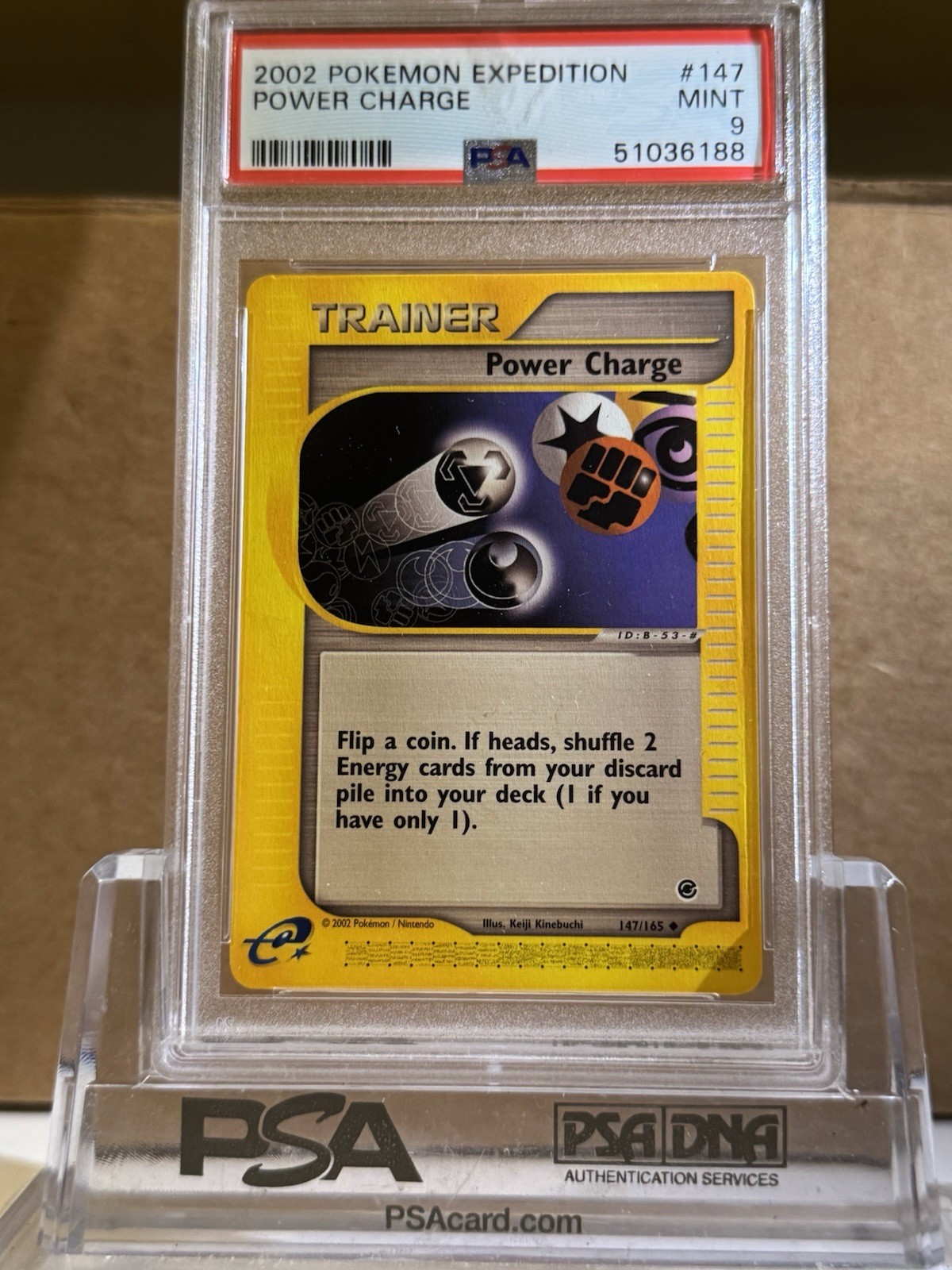Pokemon: Power Charge #147/165 Expedition Base Set 2002 Vintage - PSA 9 MINT