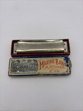 Vintage M Hohner Marine Band Harmonica No 1896 Key of G A440 w/ Original Box