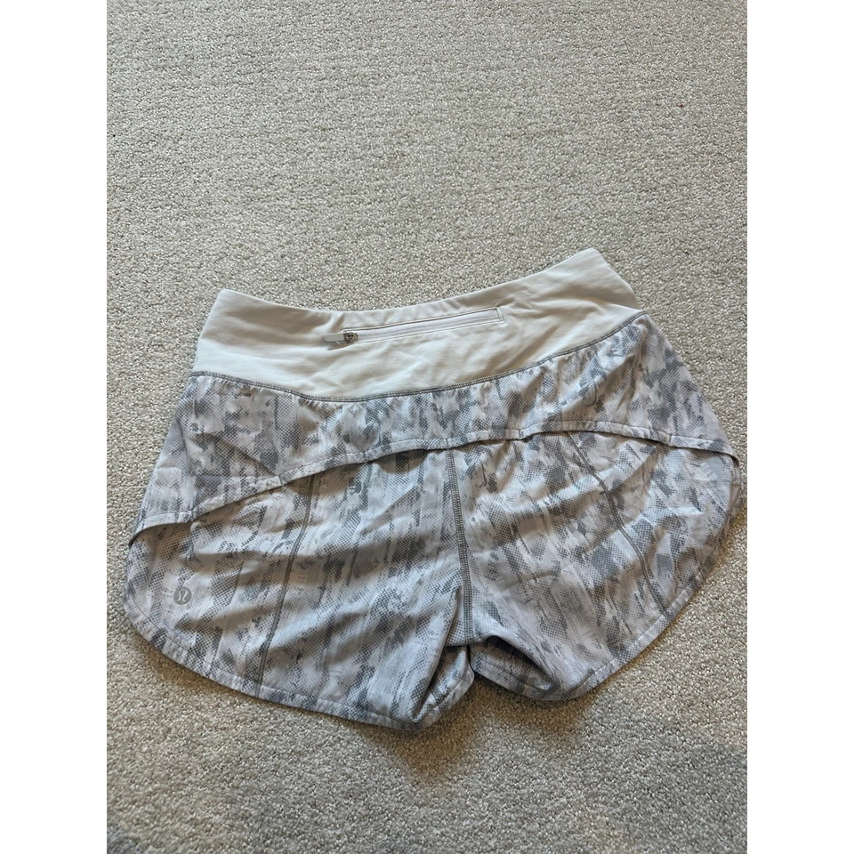 Lululemon Speed Up Короткий размер 6 белый серый бег - Изображение 4 из 4