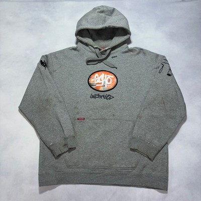 Vintage Ecko Unltd Hoodie Mens XL Gray Graffiti Holographic Distressed Skate Y2K