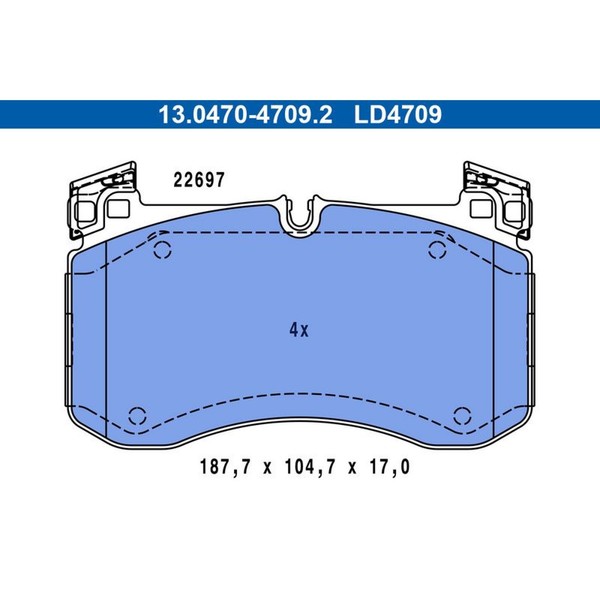 Ate 13.0470-4709.2 Bremsbelagsatz FüR Mercedes Benz Gle Gls V167 C167 X167-image