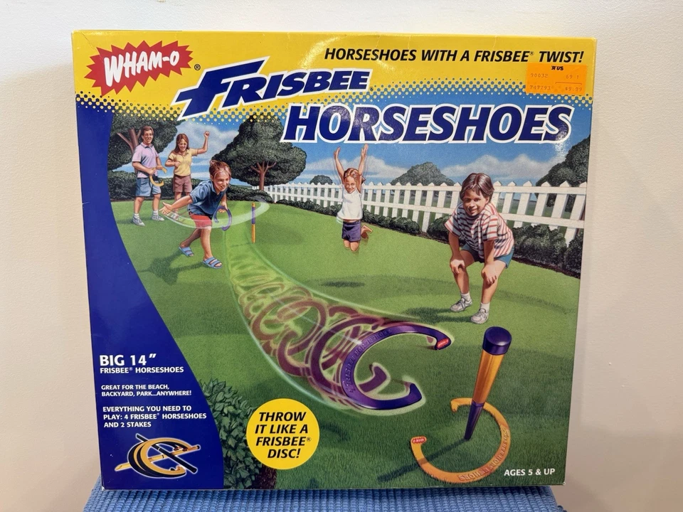 NUEVO Herraduras Wham O Frisbee 1997 Césped Playa Juego Juguete Deportes Años 90 Nuevo en Caja Foto 2 de 4