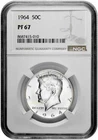 1964 50c Silver Proof Kennedy Half Dollar NGC Graded PF 67 with New Holder