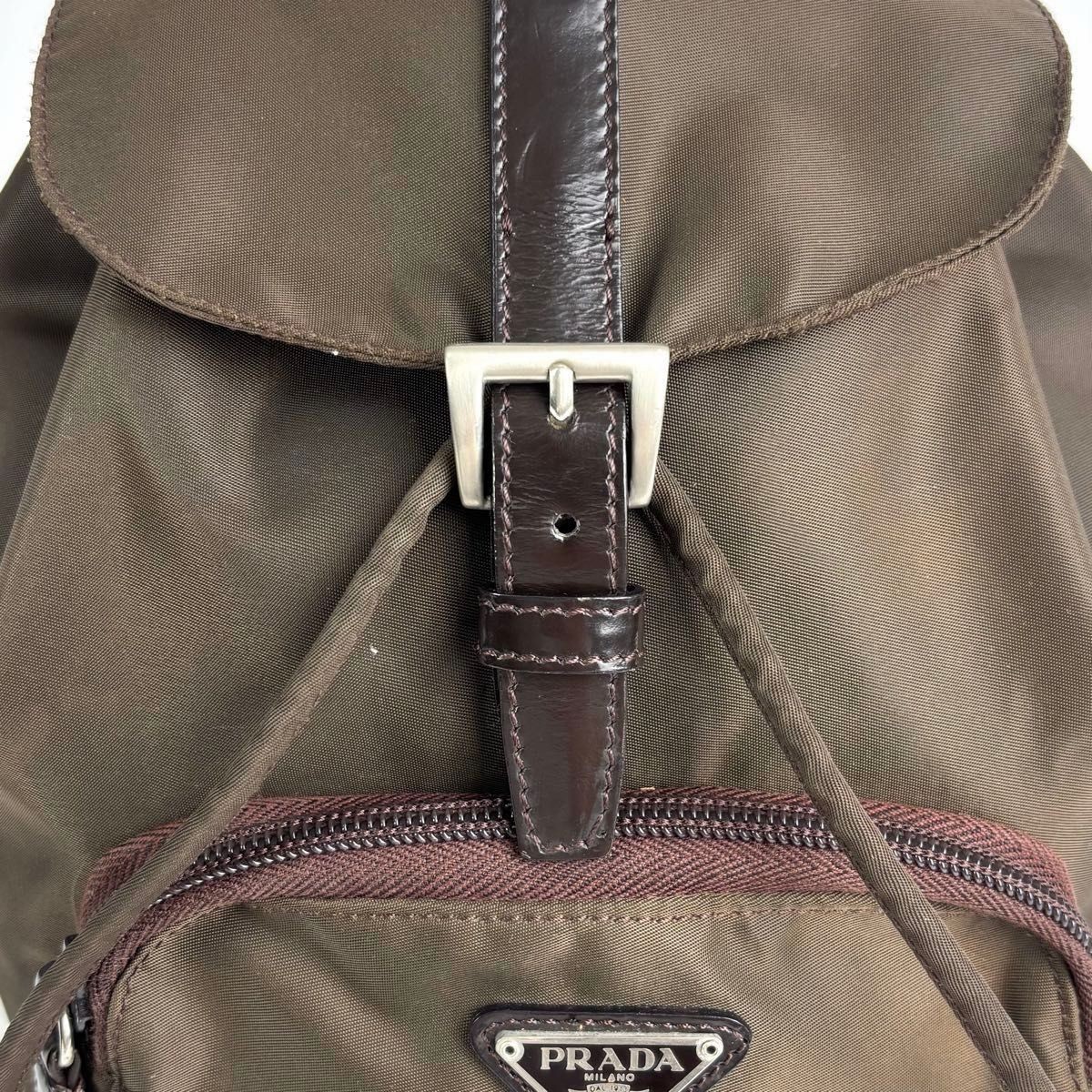 Excellent condition PRADA triangular logo backpac… - image 11