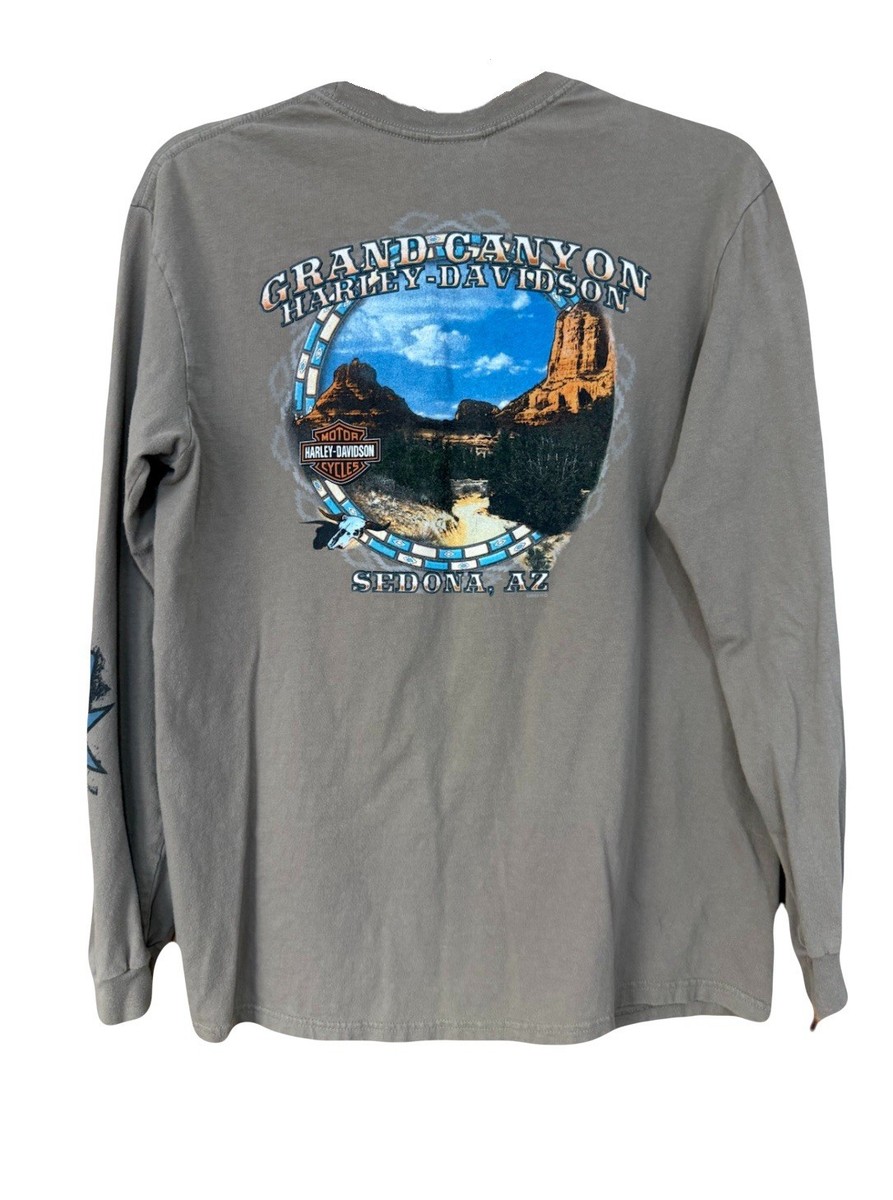 Harley Davidson Mens Large Brown Long Sleeve T-shirt