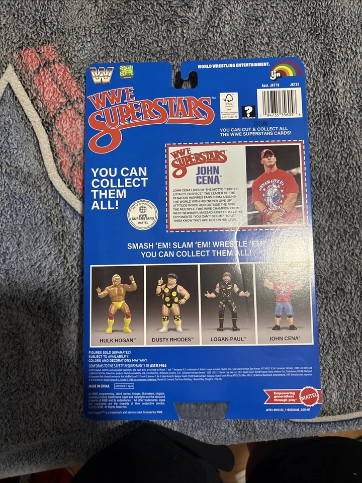 8-дюймовая экшн-фигурка WWE LJN Mattel Superstars John Cena 1980-е ретро - Изображение 2 из 2