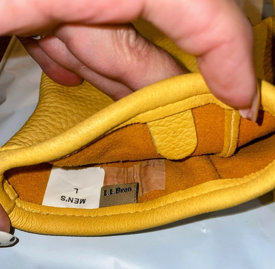 L. L. Bean Mittens Native 100% Deerskin Size Lrg Soft Leather Tan Ohna2 - Image 2 of 4