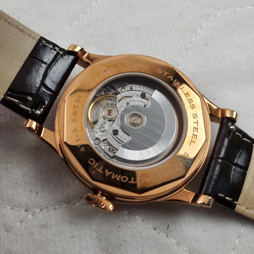 SUGESS HERITAGE ART MASTER 411-3 AUTOMATIC GREEN ROSE GOLD MEN'S WATCH - Picture 8 of 11