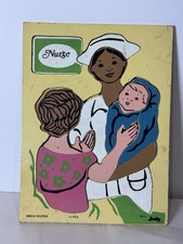 Vintage Judy Instructo Nurse Wooden Puzzle 1974 Complete 13 Pc