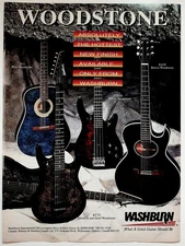 Washburn Woodstone Guitar Print Advertisement Vintage 1980s Collectible